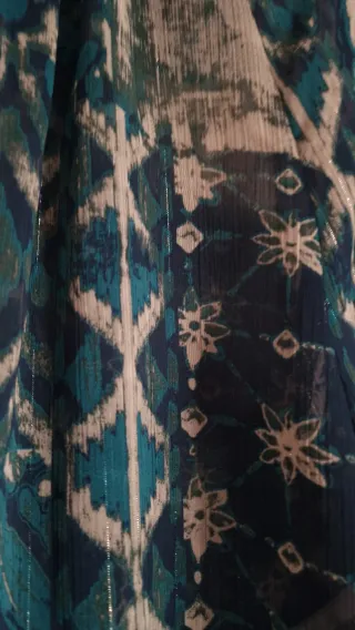 Camisa Zara Estampada Azul Talla M,