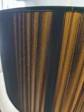 2 Lámparas de Techo Tela Negra y Dorada