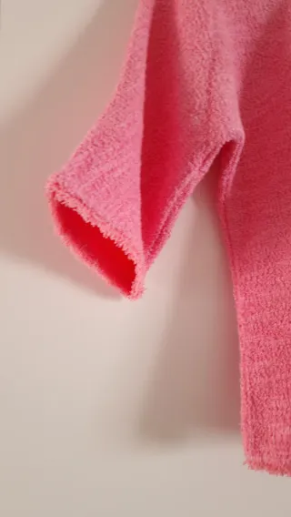 Top Zara manga textura rosa chicle M