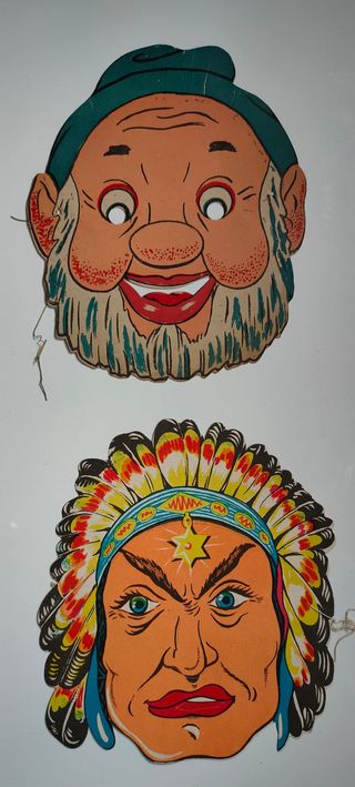 Lote 6 Máscaras Antiguas Carnaval Años 50