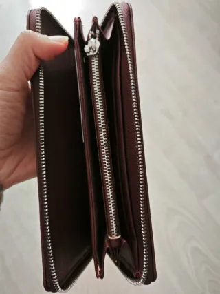 Cartera Porfois mujer rayas marrón y blanco