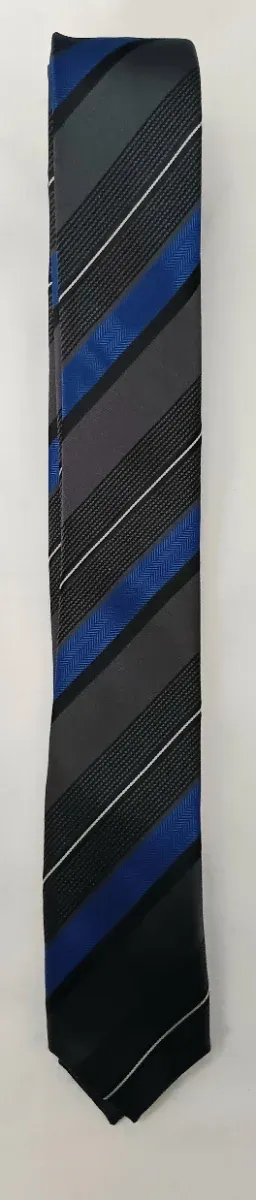Corbata rayas azul y gris