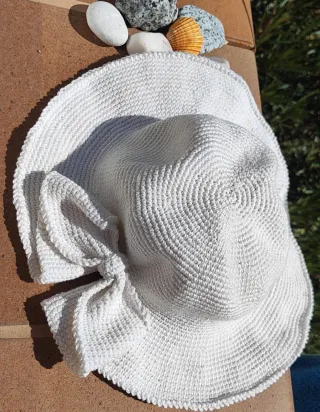 Sombrero crochet algodón blanco