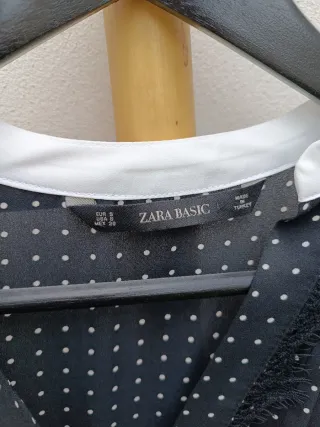 Vestido Zara mujer corto lunares blanco