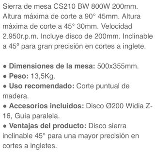 Sierra de mesa circular