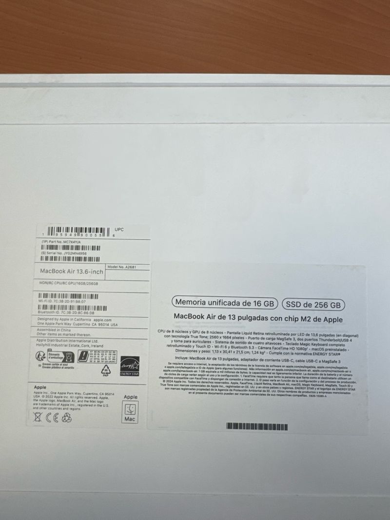 MacBook Air M2 13,6” – 16GB RAM – 256GB SSD– NUEVO afbeelding 2