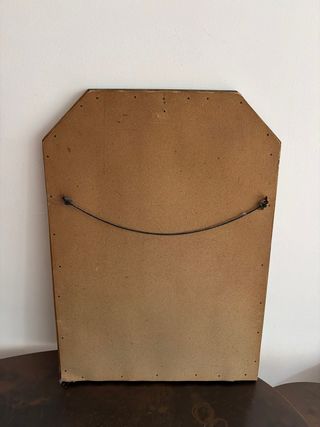 Espejo Octogonal Dorado con Marco Tallado