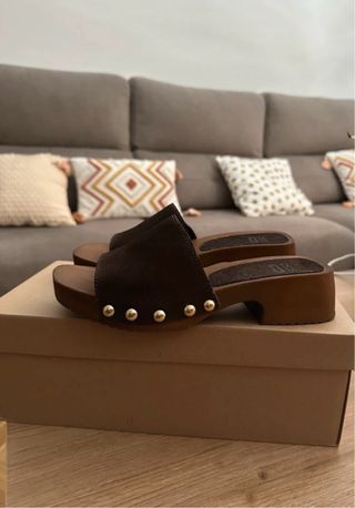 Sandalias Zueco Marrón Chocolate