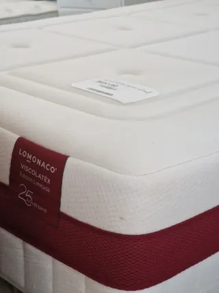 Base tapizada y colchón 90x190 cm