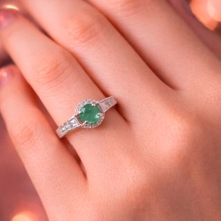 Anillo Plata 925 Esmeralda Natural Colombiana