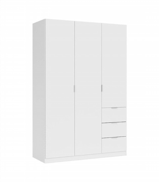 Armario 121x180x52cm 3 Puertas 3 Cajones. Blanco