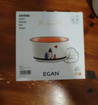 Ciotola Egan Arancione Bianco