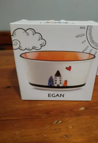 Ciotola Egan Arancione Bianco