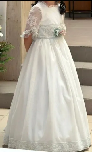 Vestido de Comunión Blanco con Flores