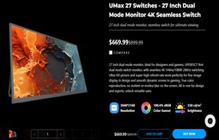 MONITOR PORTÁTIL UPERFECT UMAX 27 SWITCHES