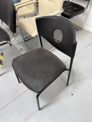 Juego 2 Sillas Plástico Negro/Beige