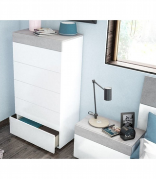 Sinfonier 5 Cajones. Blanco Artik/Cemento