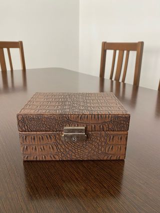 Joyero Cocodrilo Marrón con Cierre