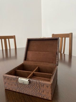 Joyero Cocodrilo Marrón con Cierre