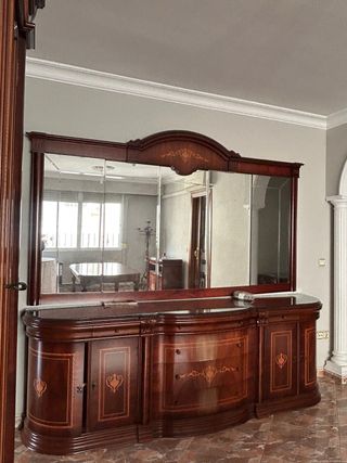 Consola antigua madera maciza con espejo