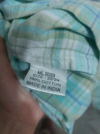 Camisa xadrez azul e verde