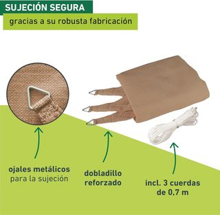 Toldo Vela Triángulo Windhager 4x4m Beige