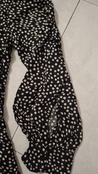 Vestido Mango Negro Estampado