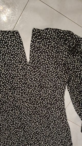 Vestido Mango Negro Estampado