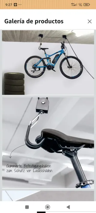 Poleas de techo para colgar piraguas escaleras