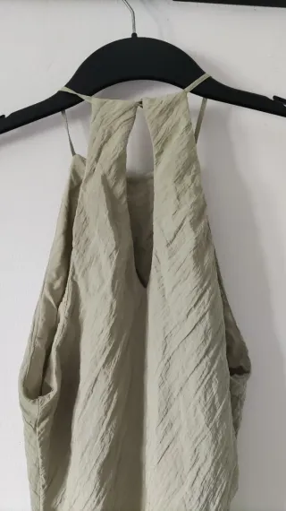 Vestido largo Zara verde oliva