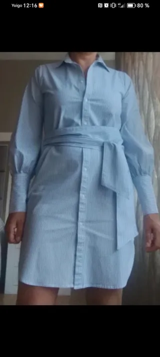 Vestido camisero azul