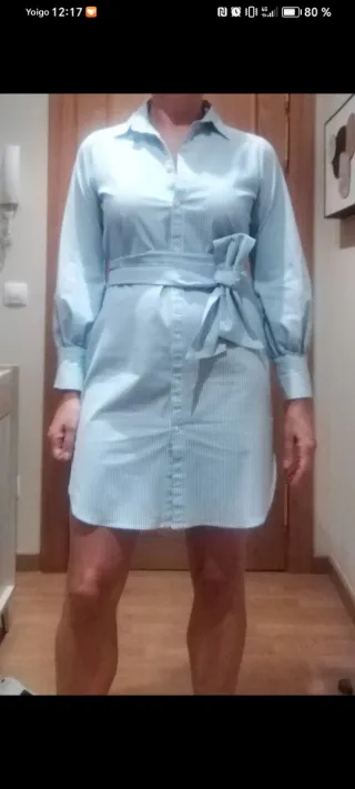 Vestido camisero azul