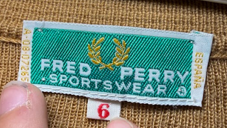 Cárdigan Fred Perry Beige/Marrón vintage