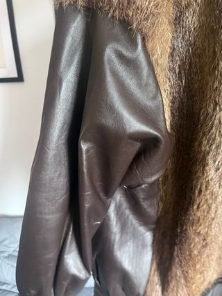 Chaqueta de cuero y pelo