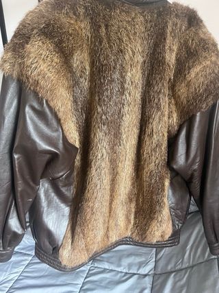 Chaqueta de cuero y pelo