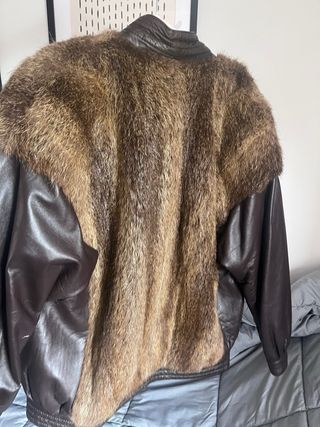 Chaqueta de cuero y pelo