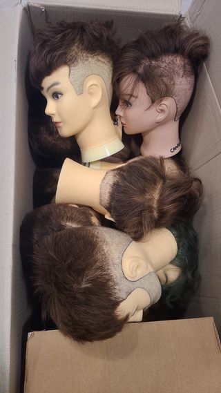 Lotto 10 teste manichino miste per parrucchieri