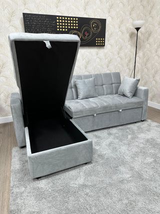 Sofá Cama Chaise Longue Negro