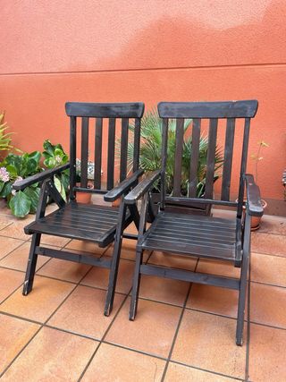 Pareja Sillas Plegables Madera Ikea