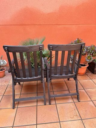 Pareja Sillas Plegables Madera Ikea