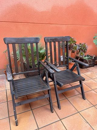 Pareja Sillas Plegables Madera Ikea