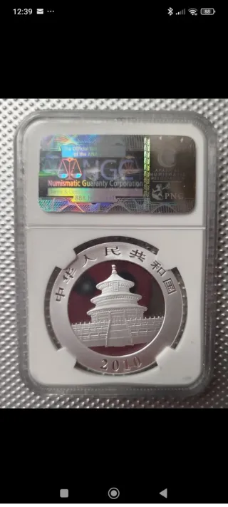 Moneda Panda China 2010 S10Y MS69 NGC