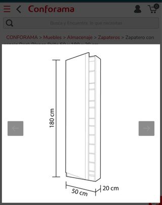 Zapatero Conforama Espejo Madera Blanco