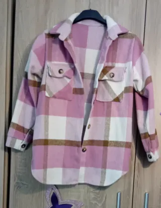 Camisa cuadros rosa y blanco talla 11/12 años