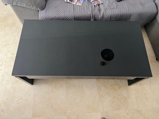 Mesa de centro elevable negra con cristal