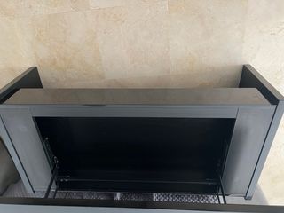 Mesa de centro elevable negra con cristal