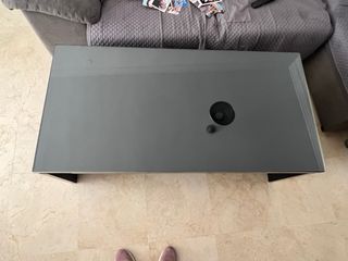 Mesa de centro elevable negra con cristal