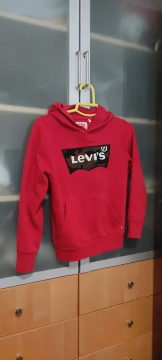 Sudadera Levi's Roja unisex talla T-10 Xs/S