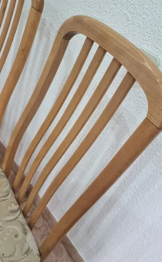 4 Sillas de Comedor Madera y Tela