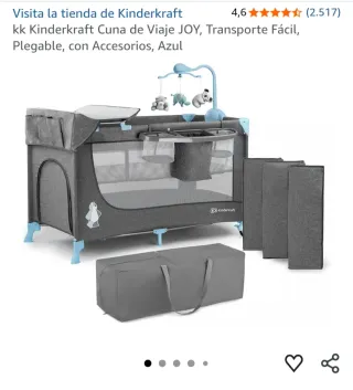 Cuna de Viaje Kinderkraft JOY Azul